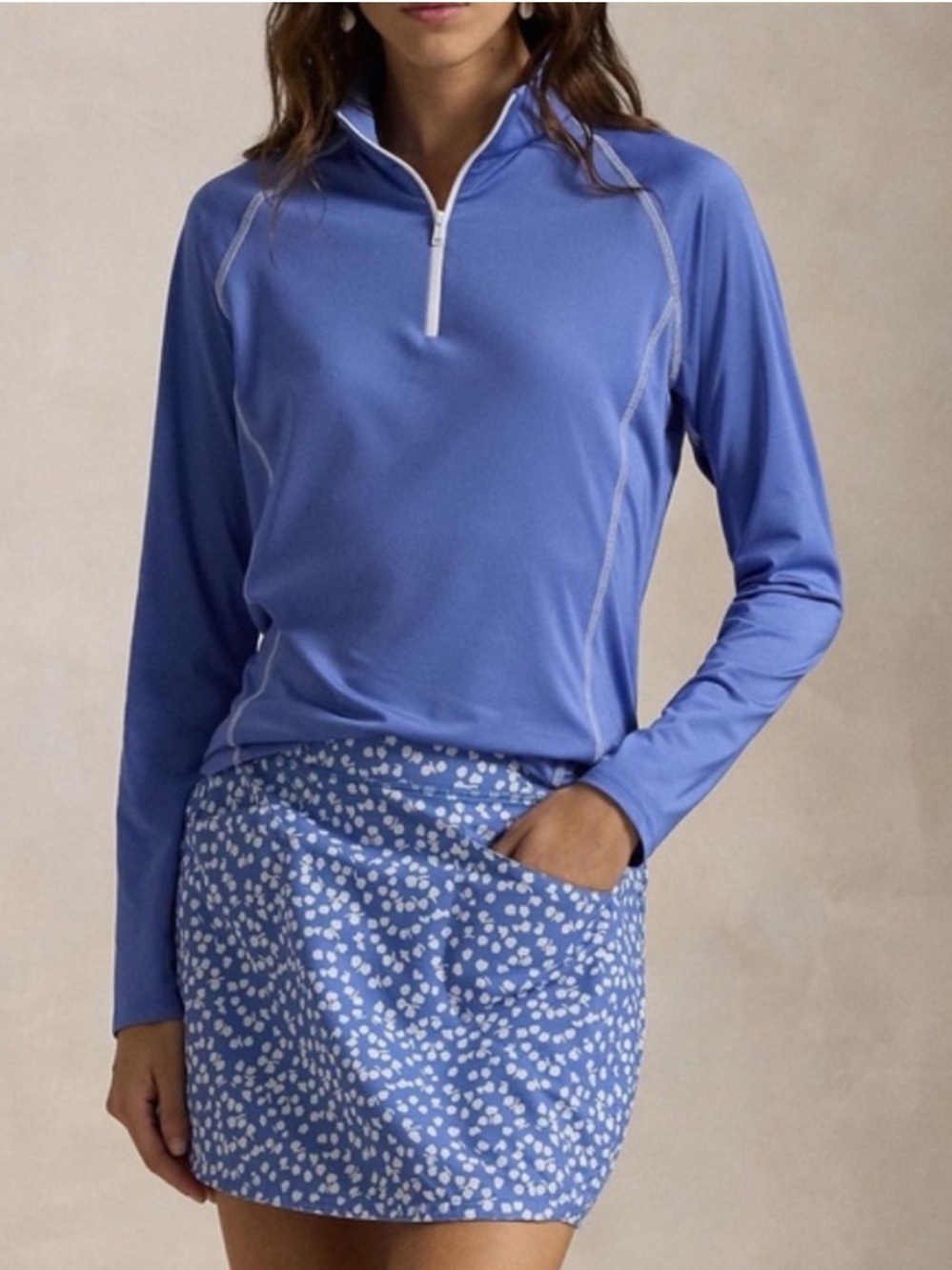 Ralph Lauren RLX Blue Floral Golf Concept Skort, Size L, NWT